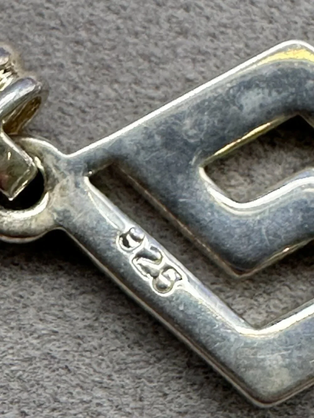 Sterling Silver Rhombus Greek Key Link Bracelet